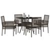 vidaXL Garten Essgruppe 5 pcs Braun Poly Rattan