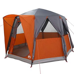 vidaXL Cabin Zelt 3-Personen Grau und Orange 320 x 320 x 203 cm