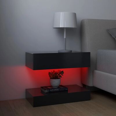 vidaXL TV-Schränke LED-Leuchten 2 Stk. Grau 60x35 cm