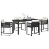 vidaXL Garten Essgruppe 5 pcs Schwarz Poly-Rattan