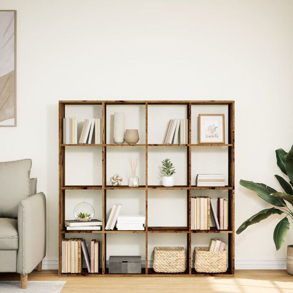 vidaXL B&uuml;cherregal Altholz-Optik 137,5x29x137,5 cm Holzwerkstoff