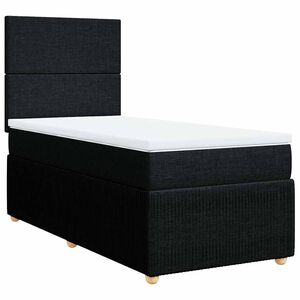 vidaXL Boxspringbett mit Matratze Schwarz 90x200 cm Stoff