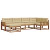 vidaXL Outdoor-Sofagarnitur mit Kissen 6 pcs Natur und Beige