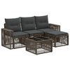 vidaXL Gartensofa-set 5 Stk. Grau und Dunkelgrau Poly-Rattan