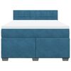vidaXL Boxspringbett mit Matratze Blau 140x190 cm Samt