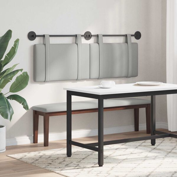 vidaXL H&auml;ngevorderseite Wandmontiert Wolkengrau 150 x 55 x 5 cm Stoff