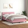 vidaXL Boxspringbett mit Matratze Rosa 160x210 cm Samt