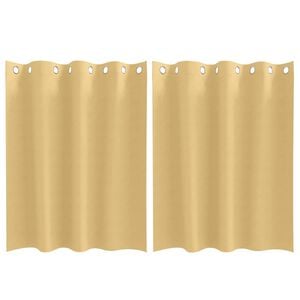 vidaXL Verdunkelungs-Vorh&auml;nge mit Ringen 2 Stk. Beige 140 x 140 cm
