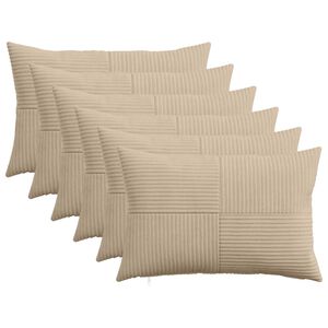 vidaXL Kissenbezug 6 pcs ALMELO Taupe 30 x 50 cm Cord