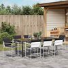 vidaXL Garten Essgruppe 9 pcs Wei&szlig; Pulverbeschichteter Stahl