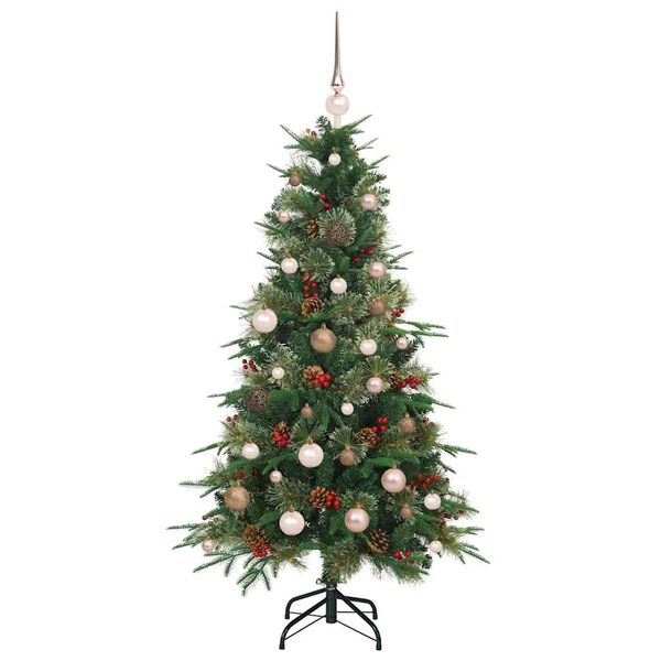 vidaXL K&uuml;nstlicher klappbarer Weihnachtsbaum Gr&uuml;n 150 cm PE und PVC