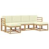 vidaXL Outdoor-Sofagarnitur 6 stk. Natur und Creme Polyester