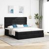 vidaXL Ottoman-Bett mit Matratzen Schwarz 160x200 cm Stoff