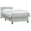 vidaXL Boxspringbett mit Matratze Hellgrau 80x210 cm Samt