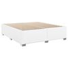 vidaXL Boxspringbett mit Matratze Weiß 200x200 cm Kunstleder