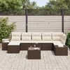 vidaXL Gartensofa-set mit Kissen 8 pcs Braun Poly-Rattan