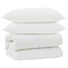vidaXL Decke mit Kissen mit Kissen 3 pcs Wei&szlig; Mikrofaser