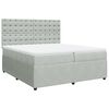 vidaXL Boxspringbett mit Matratze Hellgrau 200x200 cm Samt