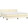 vidaXL Boxspringbett mit Matratze & LED Creme 200x200 cm Kunstleder