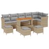 vidaXL Gartensofa-set 10 pcs Beige Poly-Rattan