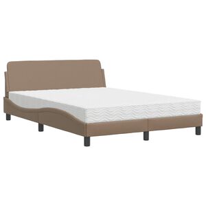 vidaXL Bett mit Matratze "Dover" Cappuccino-Braun 140x190 cm Kunstleder