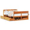 vidaXL Massivholzbett ohne Matratze Wachsbraun 150x200 cm Kiefernholz