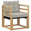 vidaXL Outdoor-Sofa Massives Akazienholz und Textilene Wei&szlig;