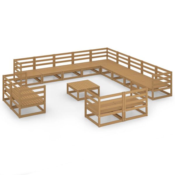 vidaXL 14-tlg. Garten-Lounge-Set Massivholz Kiefer