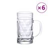 vidaXL Bierkr&uuml;ge mit Henkel Glas 6 Stk. 500 ml