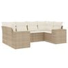 vidaXL 6-tlg. Garten-Sofagarnitur mit Kissen Beige Poly Rattan