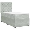 vidaXL Boxspringbett mit Matratze Hellgrau 90 x 200 cm Samt