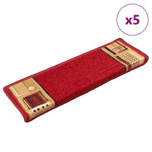 vidaXL Stufenmatten Selbstklebend 5 Stk. 65x21x4 cm Rot