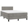 vidaXL Boxspringbett mit Matratze & LED Hellgrau 120x190 cm Samt