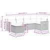 vidaXL 6-tlg. Garten-Sofagarnitur mit Kissen Grau Poly Rattan