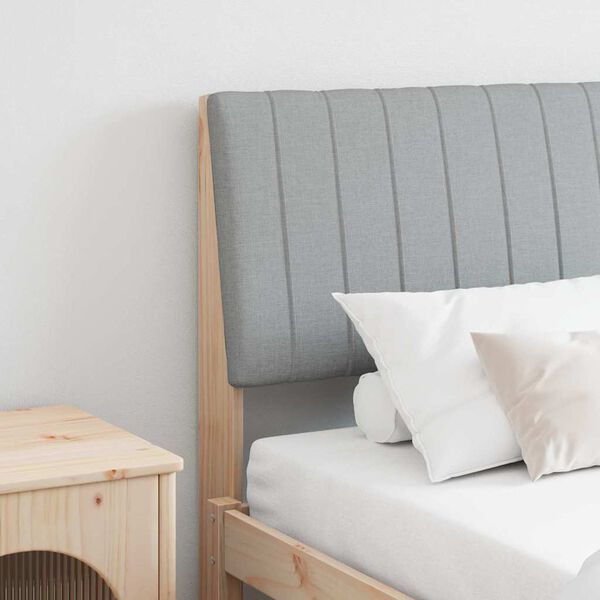 vidaXL Gepolstertes Kopfteil Hellgrau 180 cm Massives Kiefernholz