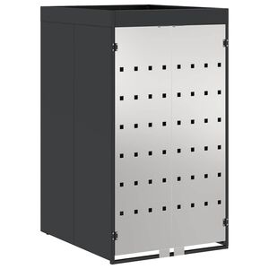 vidaXL M&uuml;lltonnenlager mit Pflanzerdach f&uuml;r 240L Tonne Stahl Anthrazit