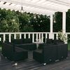 vidaXL 8-tlg. Garten-Lounge-Set mit Kissen Poly Rattan Schwarz