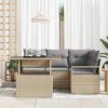 vidaXL Garten-Sofa-Set mit Kissen 5 pcs Beige und Hellgrau Poly-Rattan