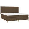 vidaXL Boxspringbett mit Matratze & LED Dunkelbraun 200x200 cm Stoff