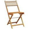 vidaXL 5-tlg. Garten-Essgruppe Beige Poly Rattan und Massivholz