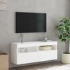 vidaXL TV-Wandschrank mit LED-Leuchten Wei&szlig; 100x30x40 cm