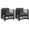 vidaXL Gartenst&uuml;hle mit Kissen 2 Stk. Schwarz Massivholz Kiefer