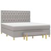 vidaXL Boxspringbett mit Matratze Hellgrau 160x200 cm Stoff