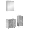 vidaXL Badezimmerm&ouml;bel-Set TULUM 3 Stk. Sonoma-Grau 60 x 34 x 63 cm