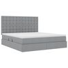 vidaXL Bett mit Stauraum und LED Hellgrau 160 x 200 cm Polyester
