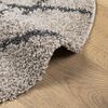 vidaXL Teppich Shaggy Hochflor Modern Beige und Anthrazit &Oslash; 200 cm