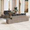 vidaXL Garten-Sofa-Set mit Speicher 6 pcs Grau Poly Rattan