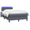 vidaXL Boxspringbett mit Matratze & LED Dunkelgrau 120x220 cm Samt