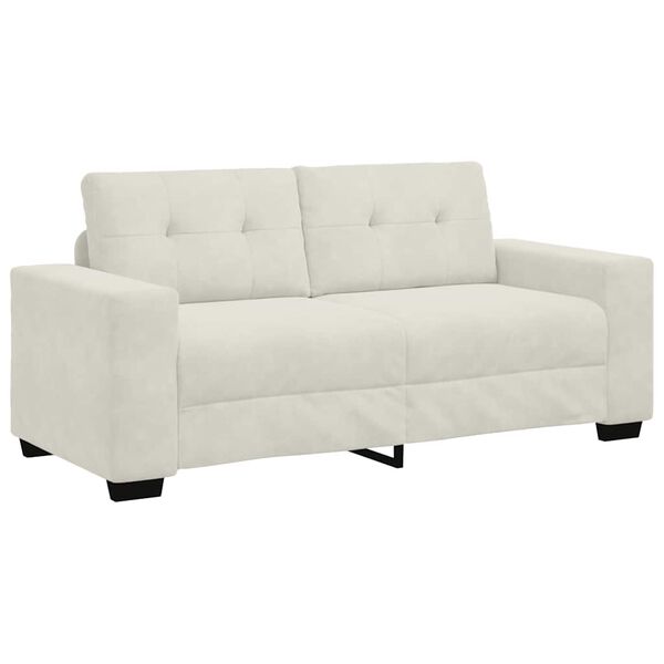 vidaXL Zweisitzer-Sofa Creme 180x77x82 cm Samt