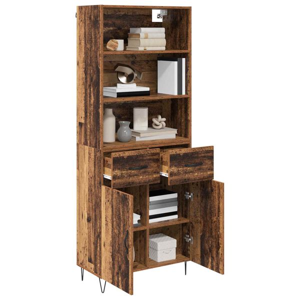 vidaXL Highboard mit Schubladen 2 pcs Altholz Holzwerkstoff